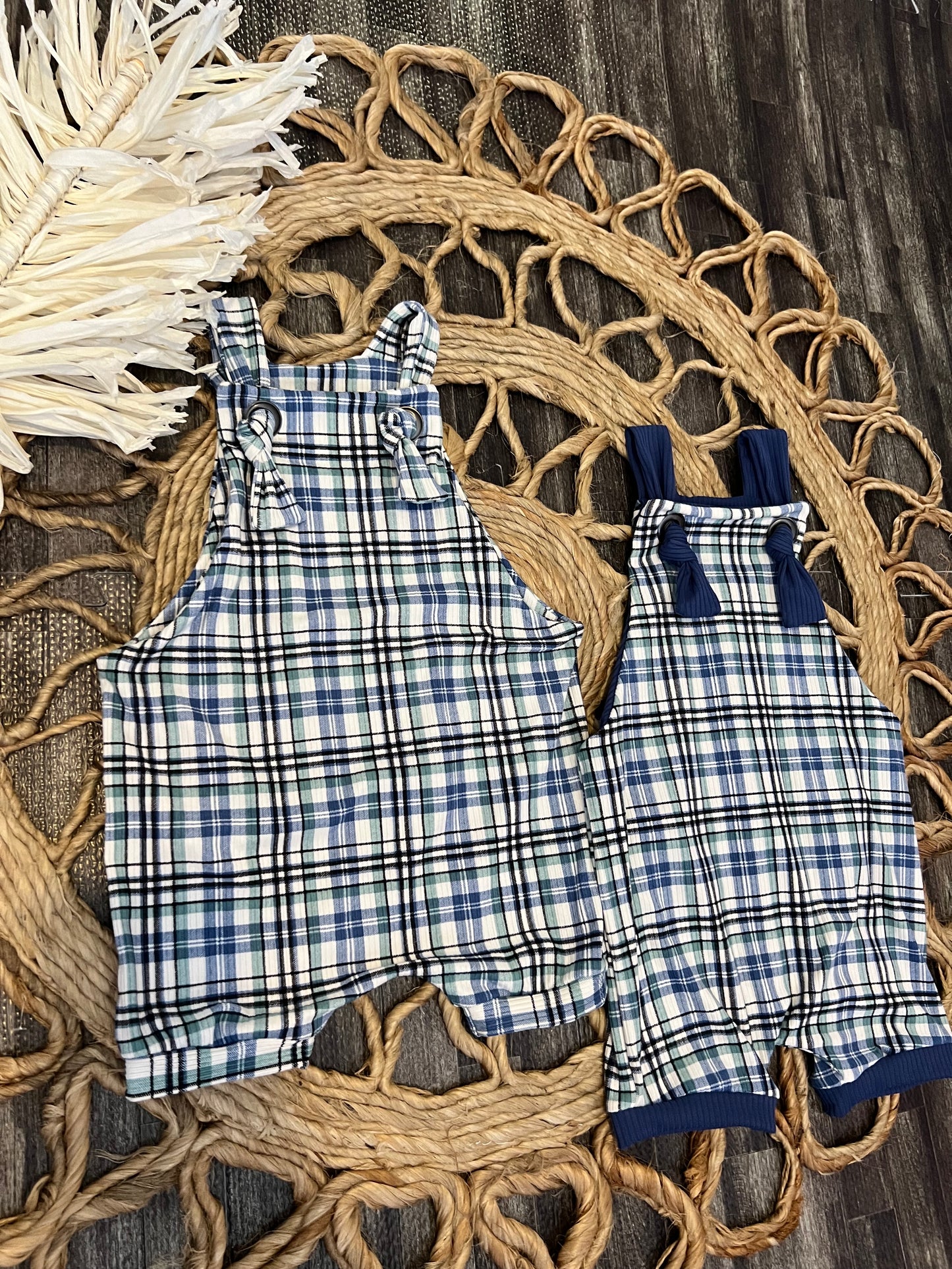 Blue Plaid Beckham Overalls