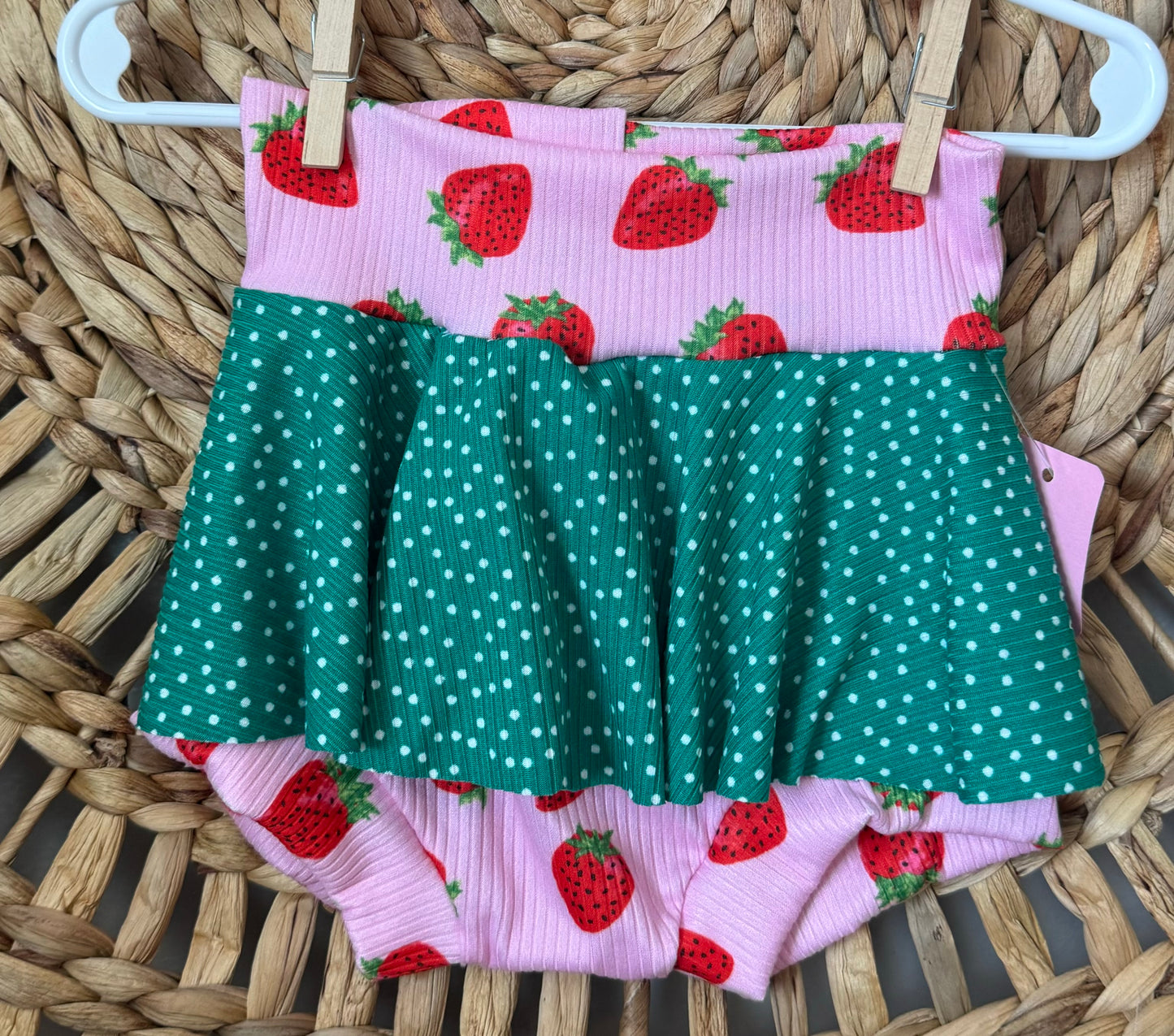 Strawberry skirted bummies