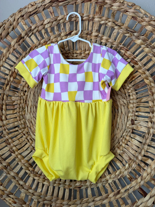 Jersey Romper purple and yellow