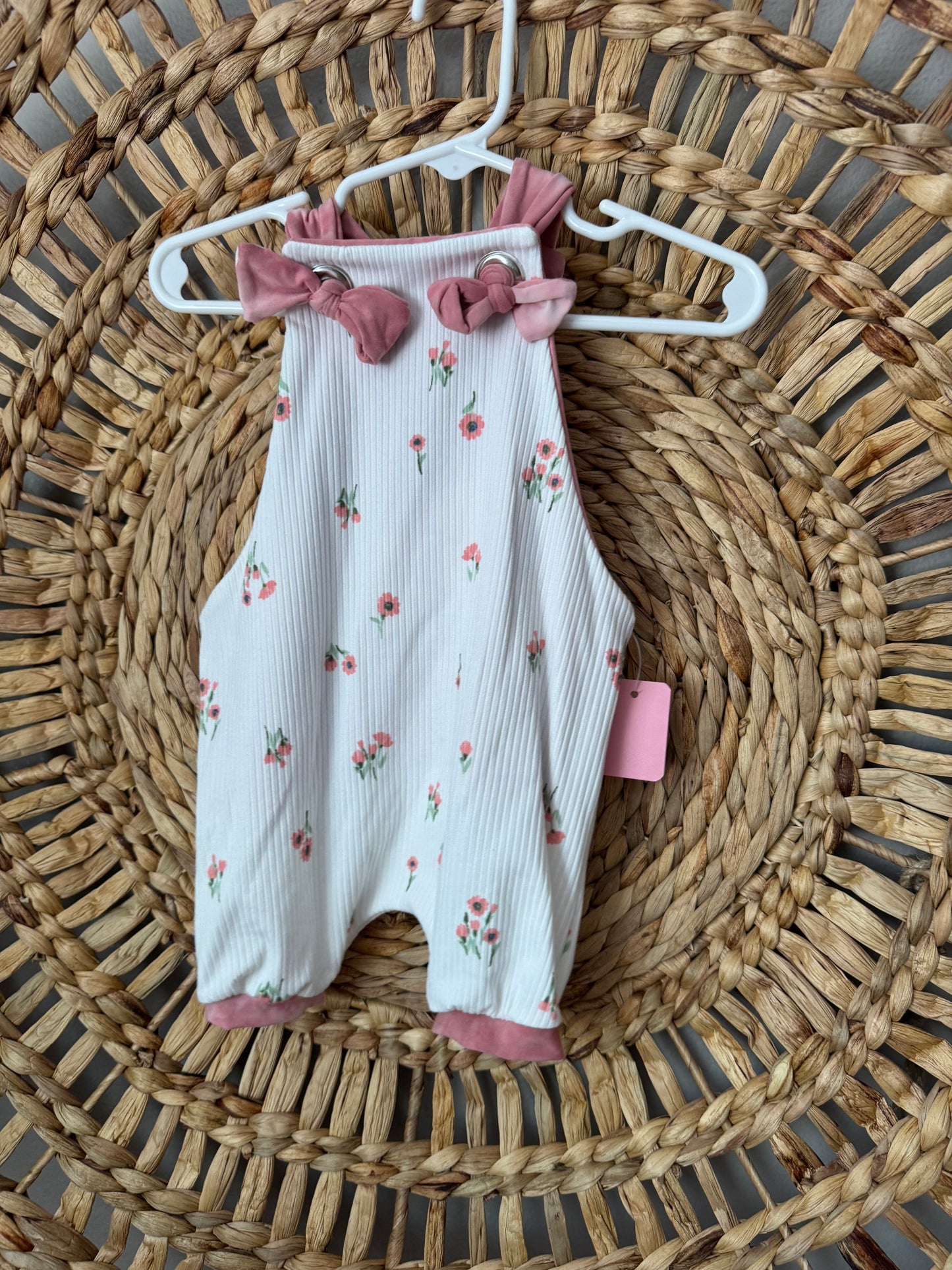 Bree white and pink flowers romper