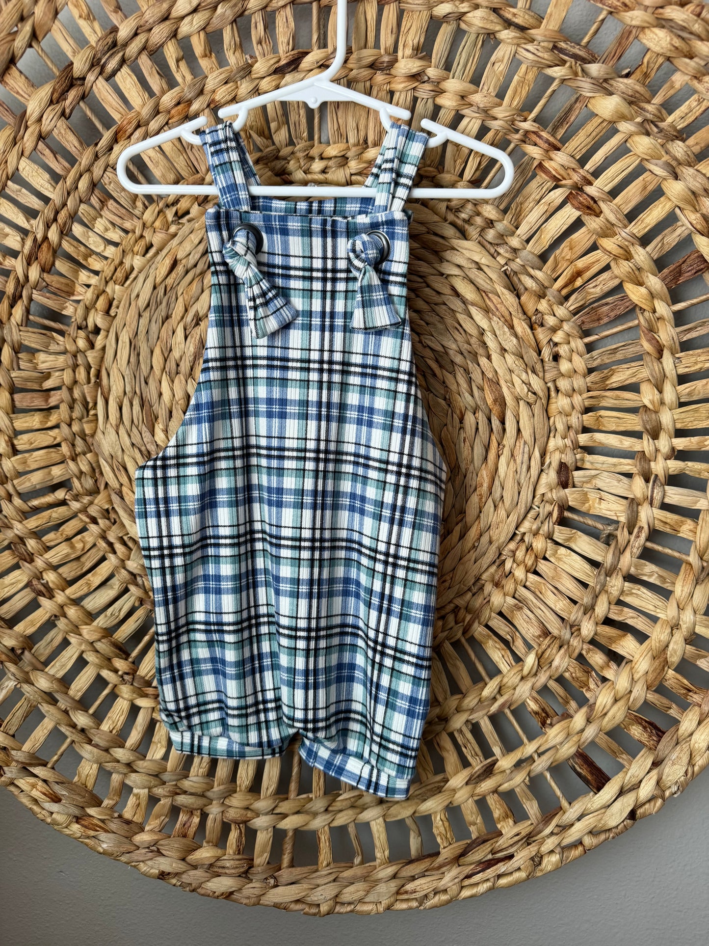 Beckham plaid overalls