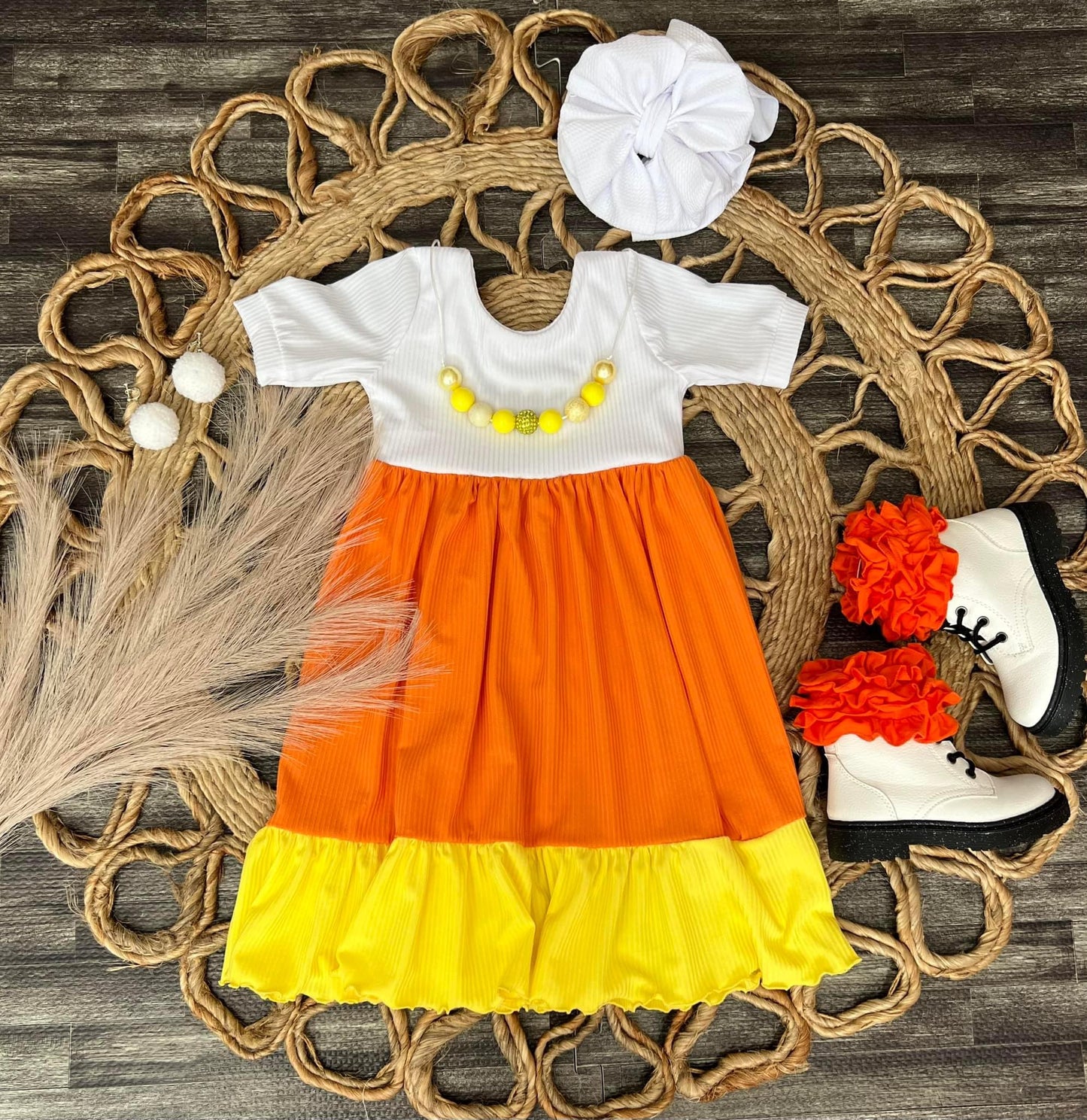 Meadow 2 tier dress ( Candy corn )